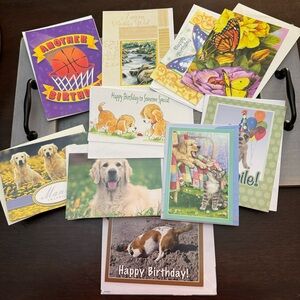 Vintage Assortment of Cards Set of 10 Blank & Happy Birthday